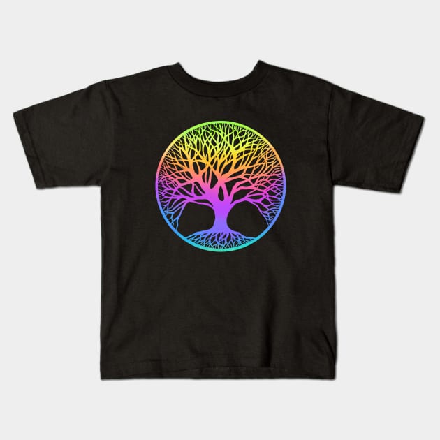 Outline Tree Of Life Kids T-Shirt by OccultOmaStore